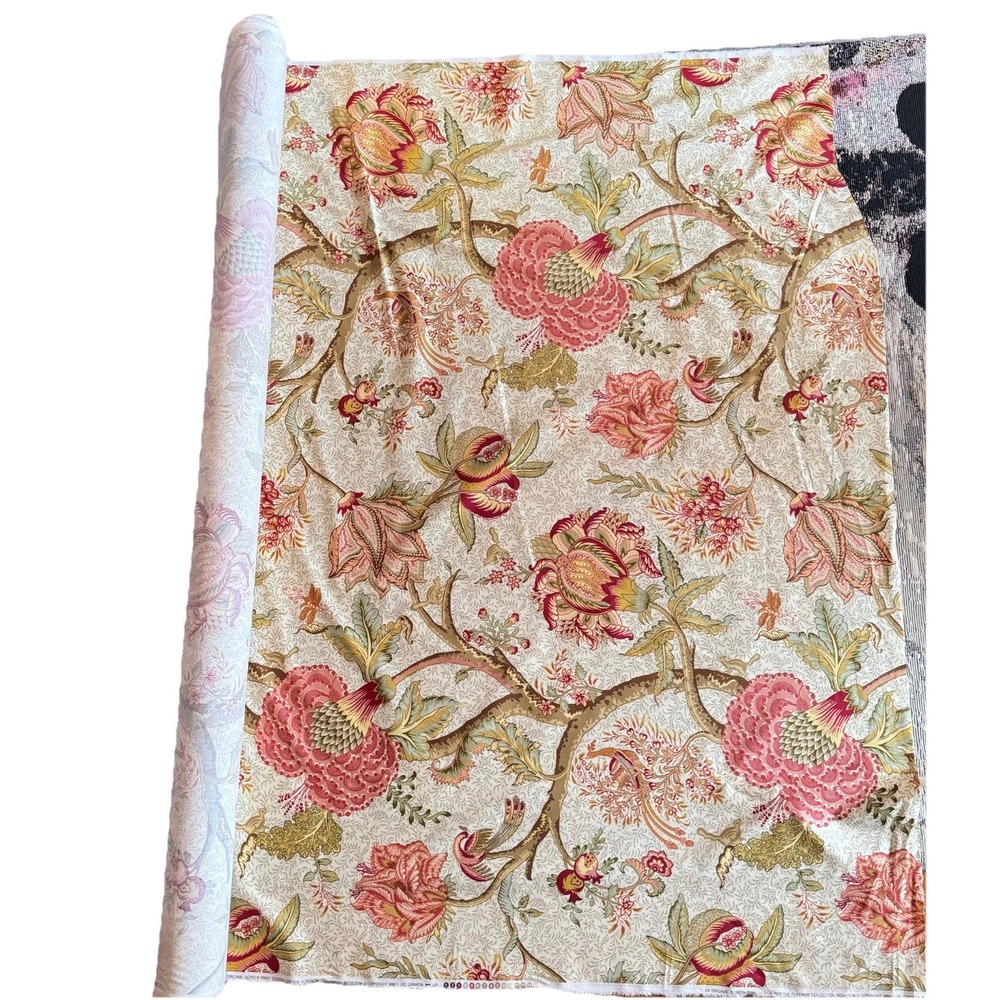 Vintage Richloom Jacobean Floral Fabric 25 Yds 55" Wide Upholstery Decor NOS‎